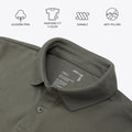 Polo con cuello en tejido piqué de color verde olivo y manga corta de algodón Pima, vista detalle