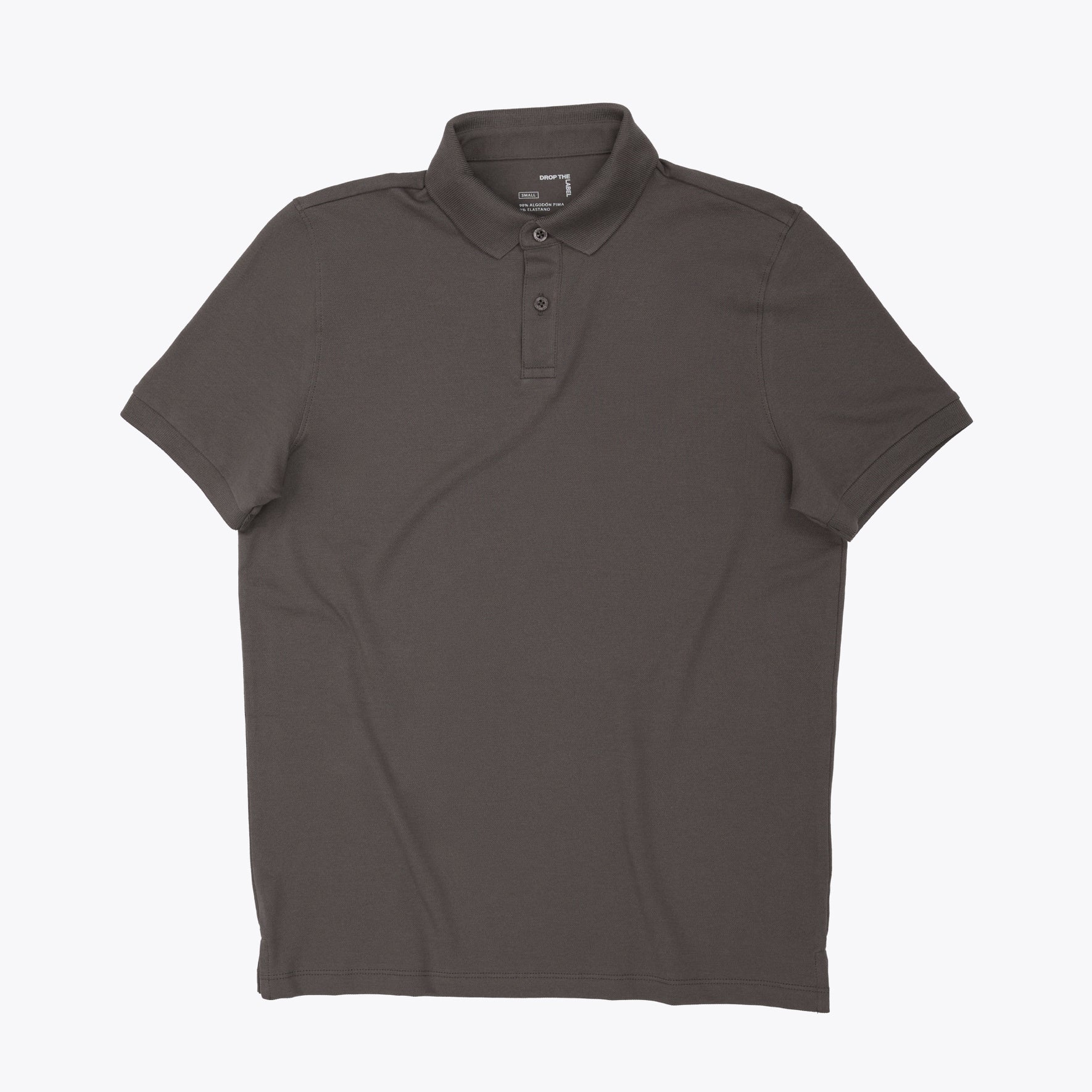 Polo con cuello en tejido piqué de color marrón tierra y manga corta de algodón Pima, vista frontal