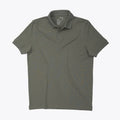 Polo con cuello en tejido piqué de color verde olivo y manga corta de algodón Pima, vista frontal