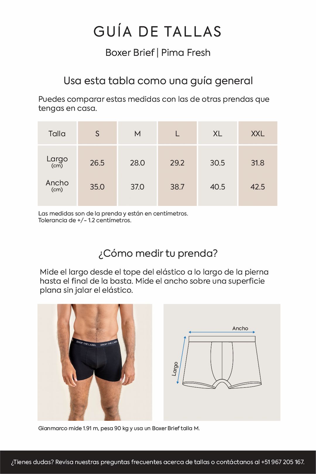 Guía de tallas Mobile