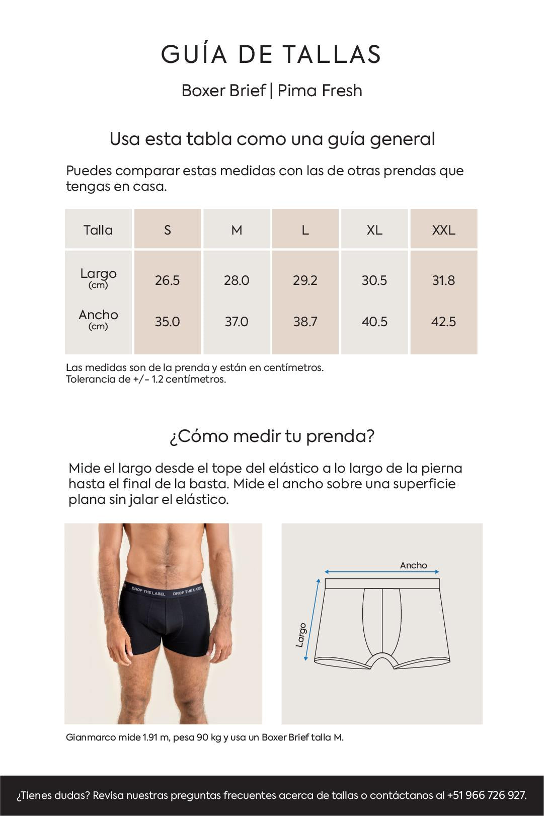 Guía de tallas Mobile
