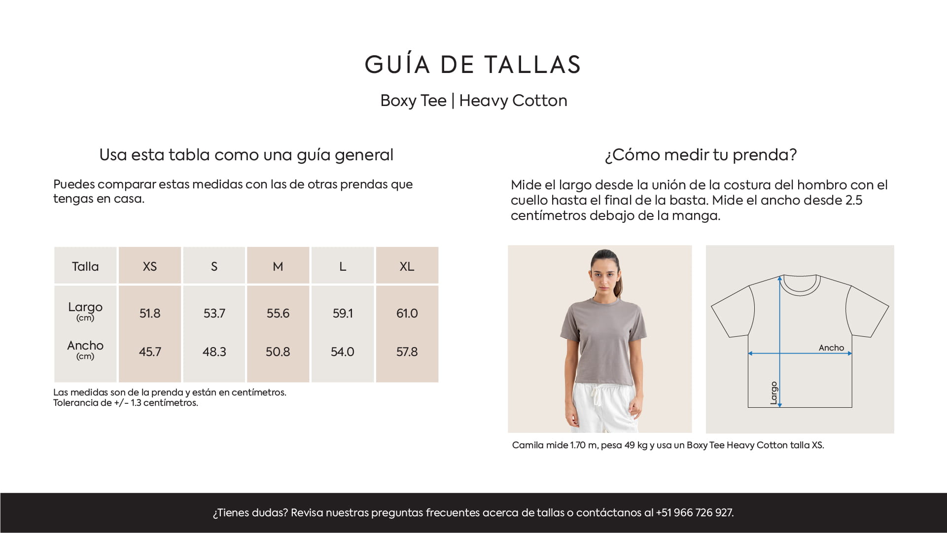 Guía de tallas Desktop
