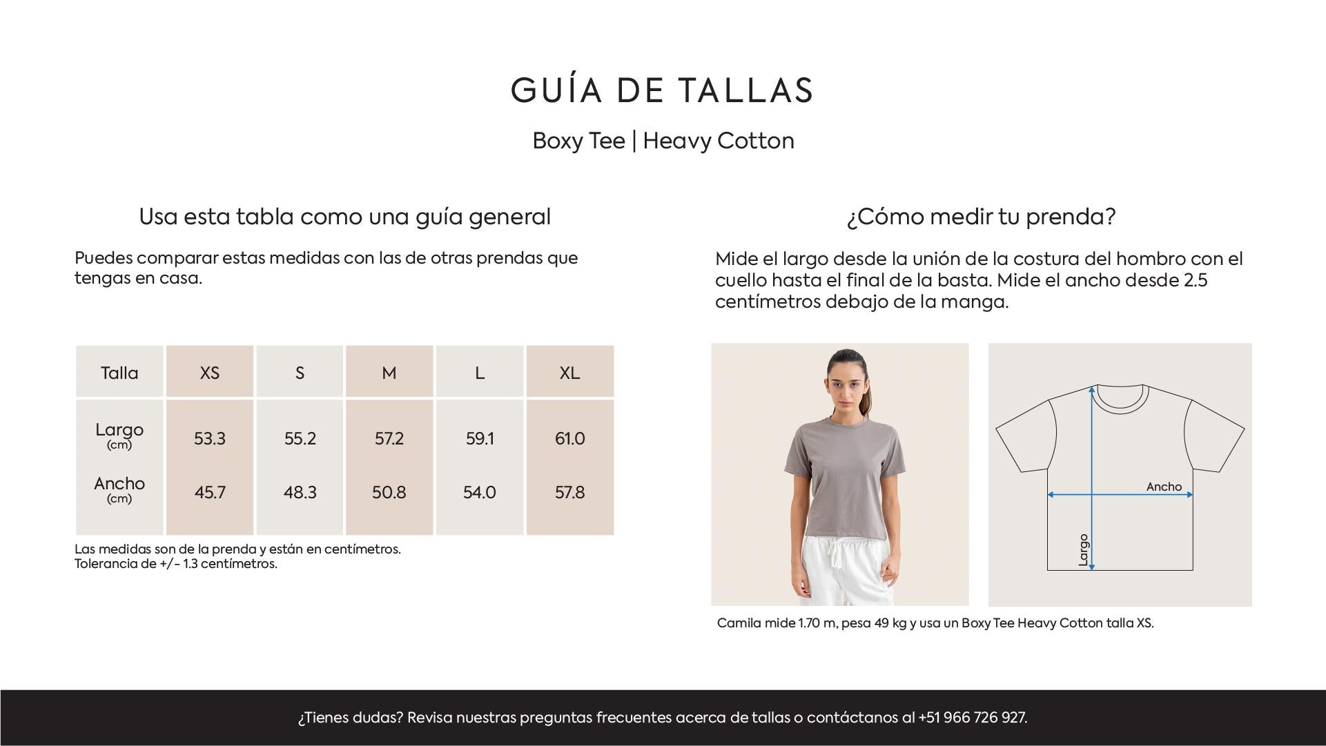 Guía de tallas Desktop