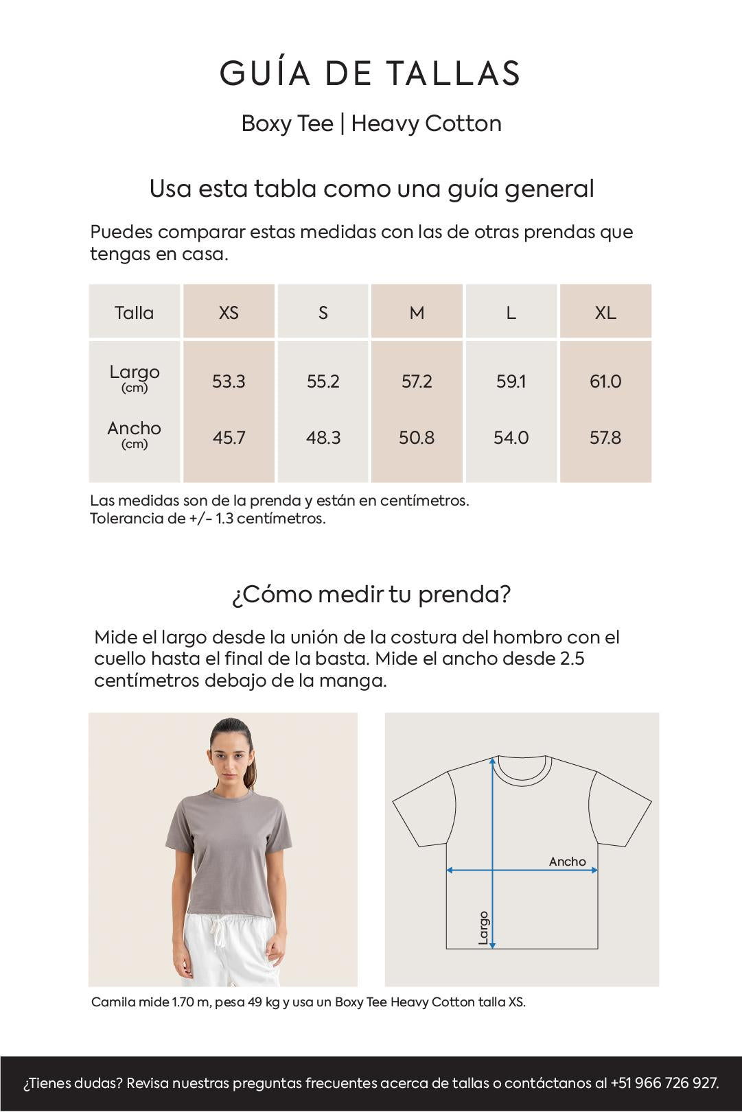 Guía de tallas Mobile