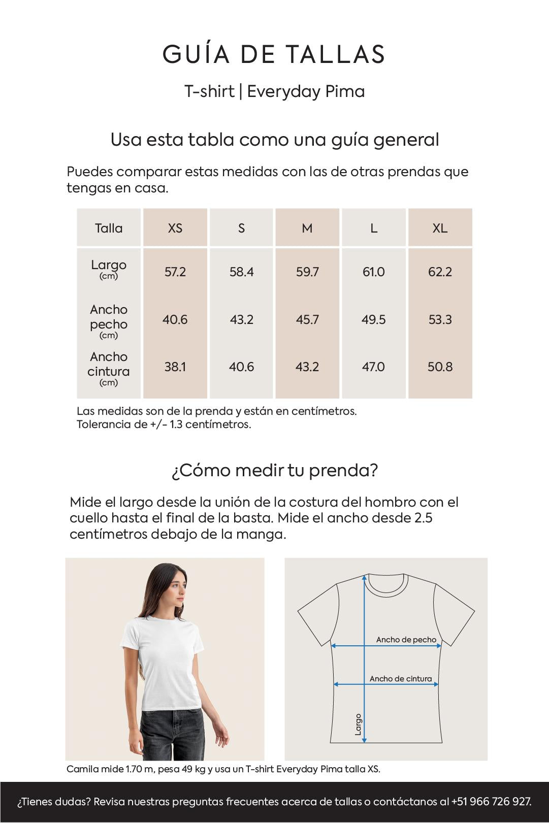 Guía de tallas Mobile