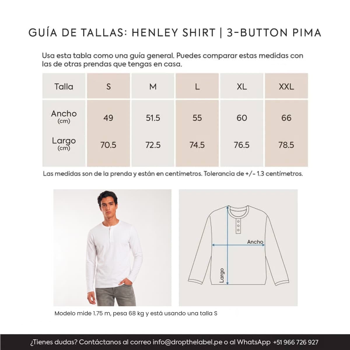 Guía de tallas Desktop