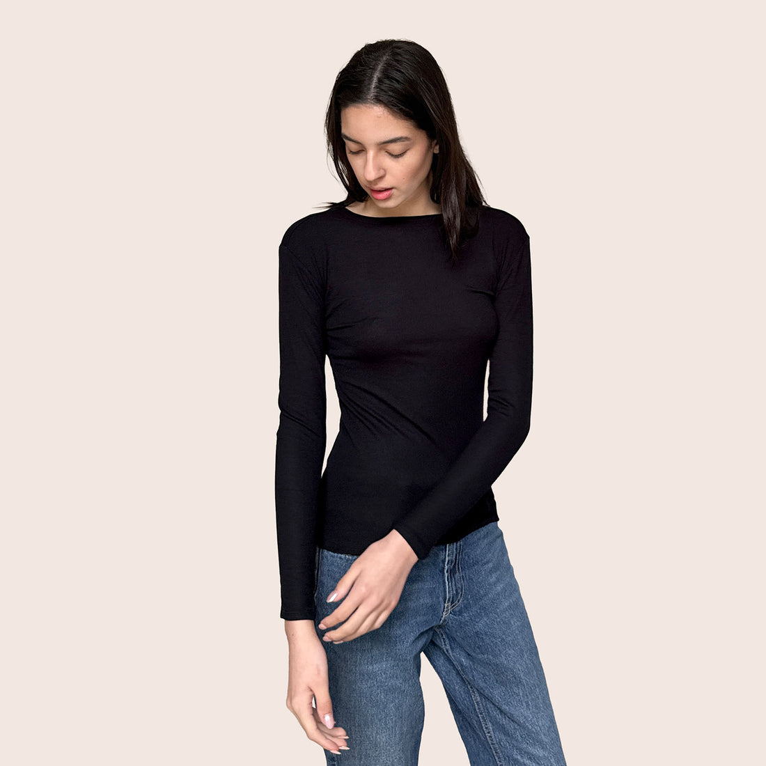 Long Sleeve | Essential Rib | Black