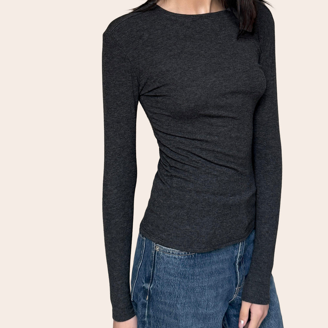 Long Sleeve | Essential Rib | Heather Gray
