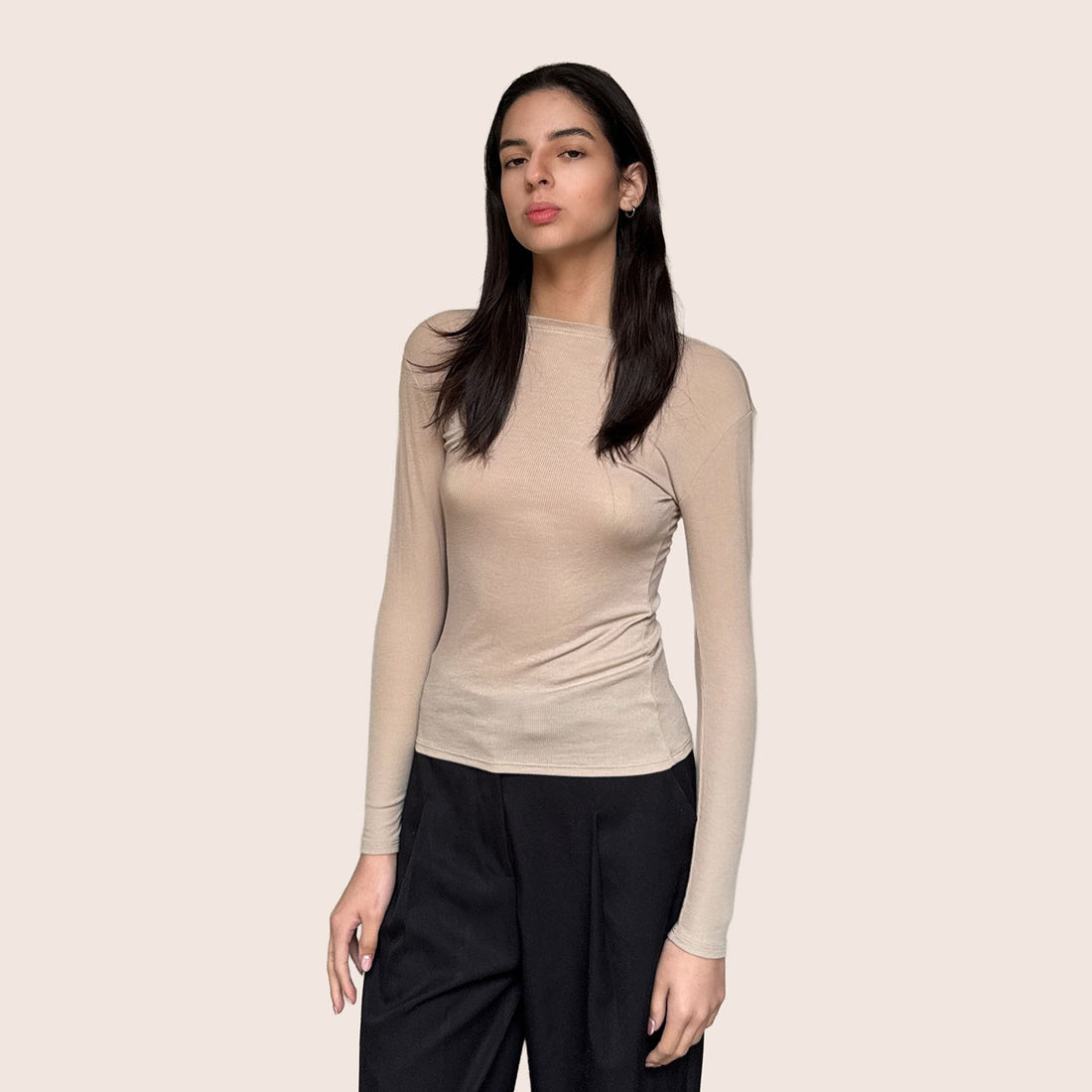 Long Sleeve | Essential Rib | Sand