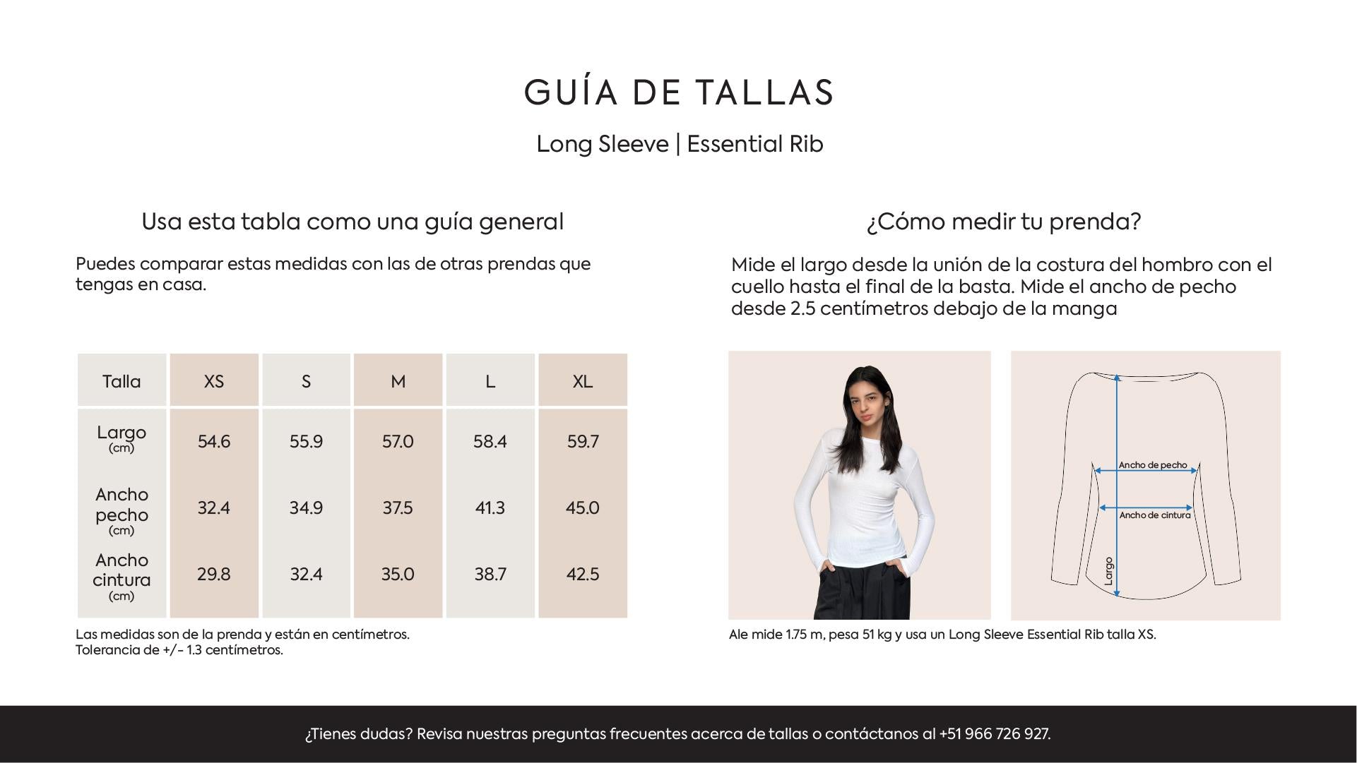 Guía de tallas Desktop