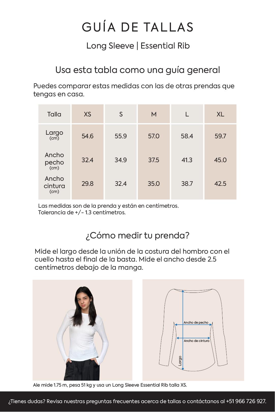 Guía de tallas Mobile