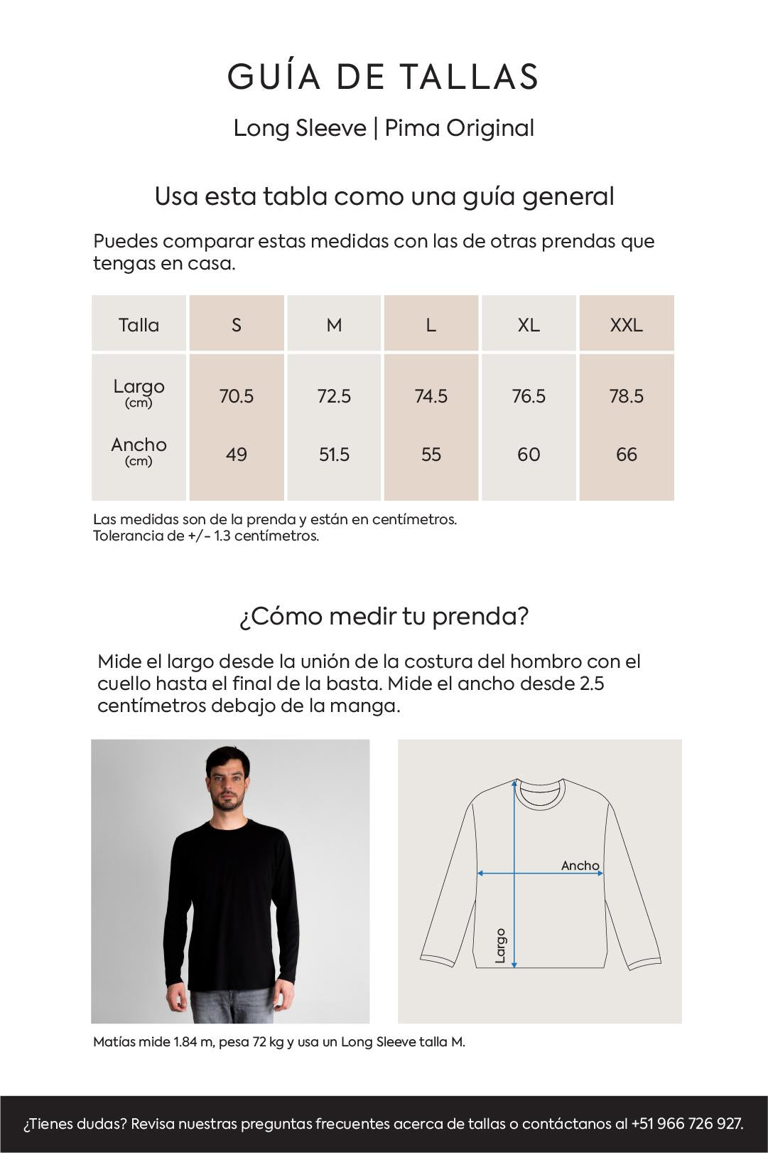 Guía de tallas Mobile