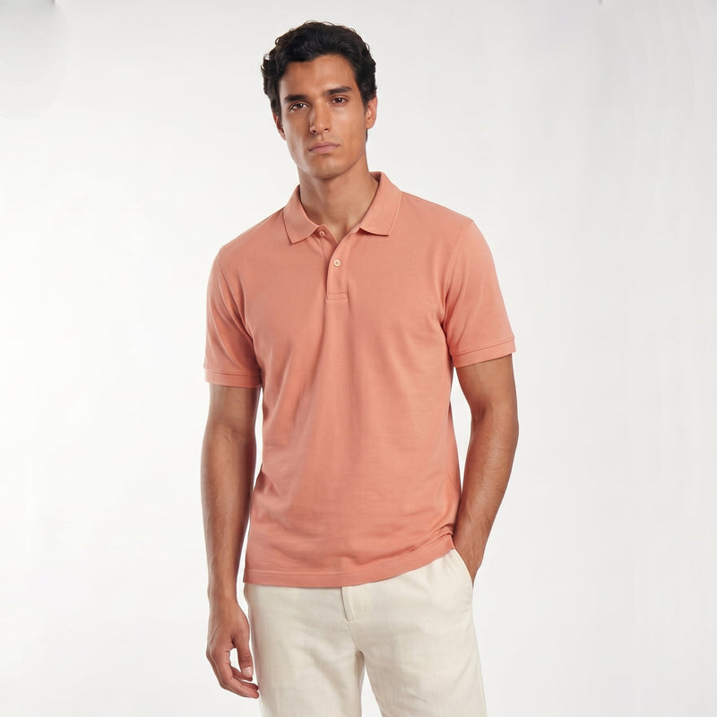 Polo Shirt | Pima Piqué | Pink Sand