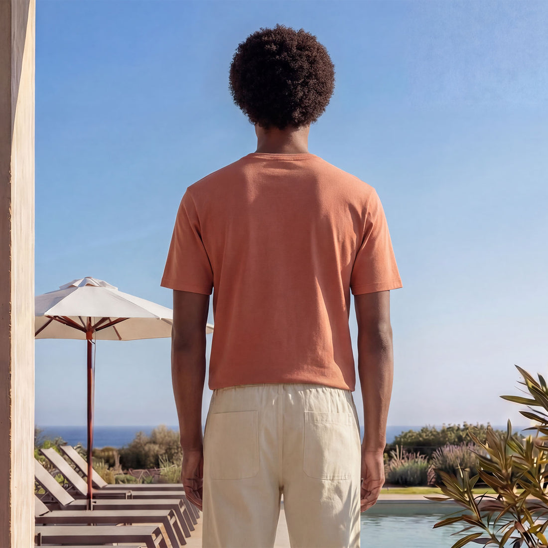 Polo rosa salmón hombre algodón Pima