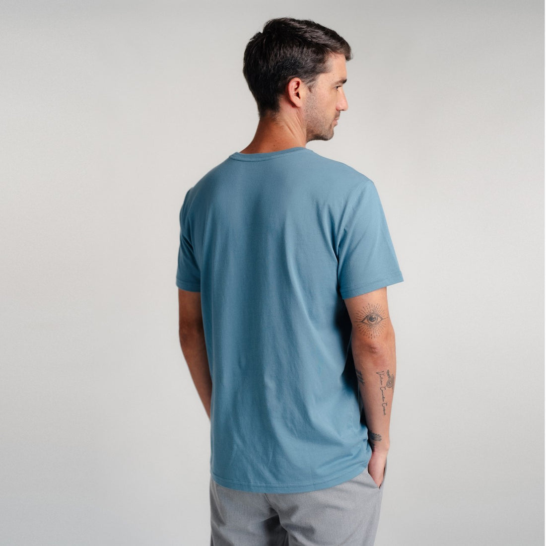 Polo azul acero hombre algodón pima