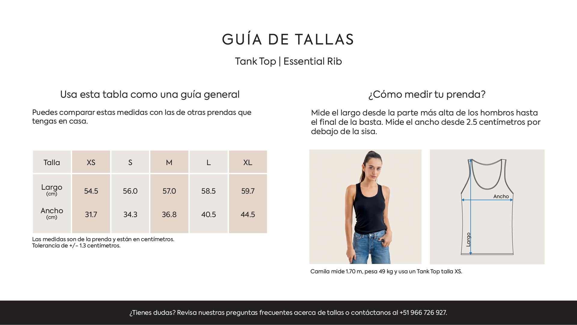 Guía de tallas Desktop