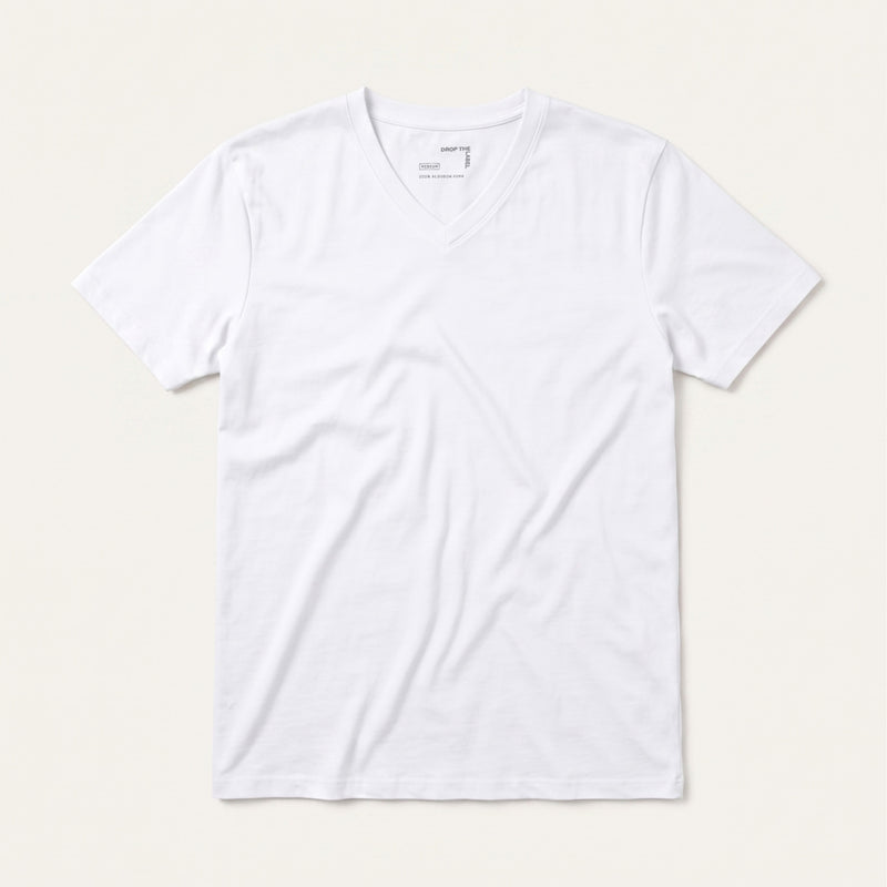 T-shirt | Pima V-Neck | White
