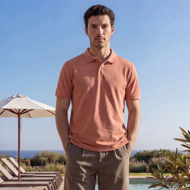 Polo Shirt | Pima Piqué | Pink Sand