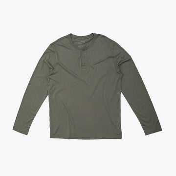 Henley Shirt | 3-Button Pima | Dark Olive