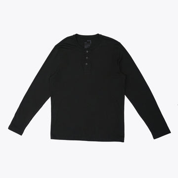 Henley Shirt | 3-Button Pima | Black