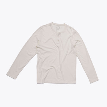 Henley Shirt | 3-Button Pima | Chalk White